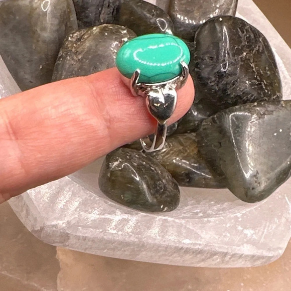 Turquoise and silver gem ring - Picture 2 of 7